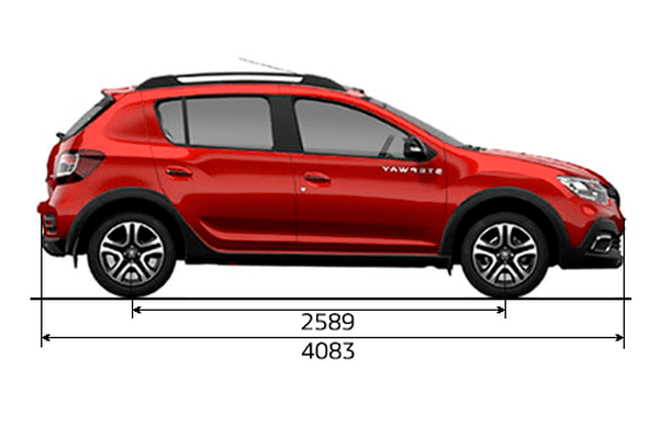 Габариты RENAULT Sandero Stepway | Вид сбоку