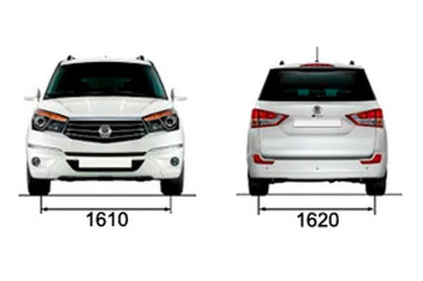 Габариты SsangYong Stavic | Вид спереди и сзади