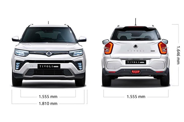Габариты SsangYong Tivoli XLV | Вид спереди и сзади
