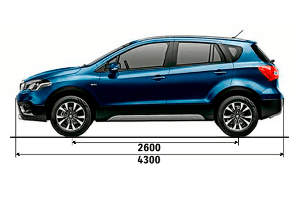Габариты SUZUKI SX4 | Вид сбоку