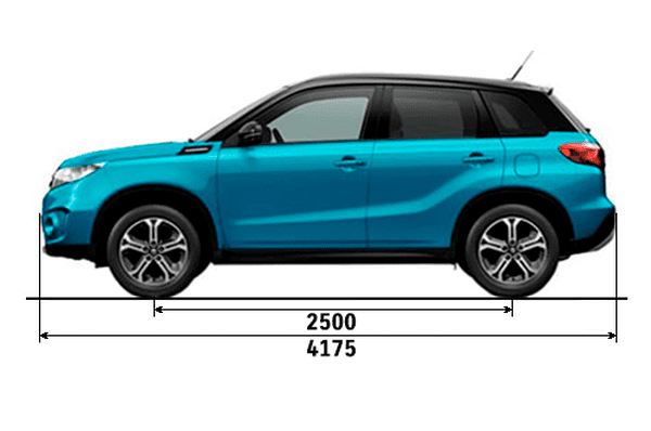 Габариты SUZUKI Vitara | Вид сбоку