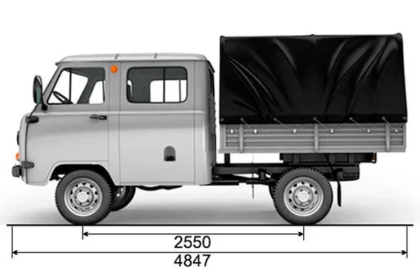 Габариты УАЗ Фермер (39094) | Вид сбоку