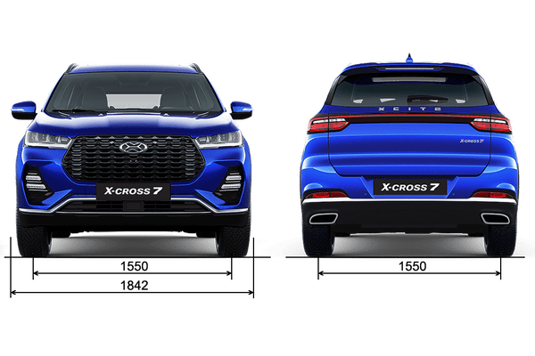 Габариты XCITE X-Cross 7 | Вид спереди и сзади